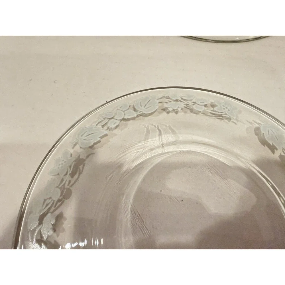 Vintage Anchor Hocking Gooseberry Clear Glass Dessert Plates – Set of 6